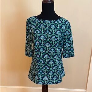 Boden Blue print half Sleeve Blouse